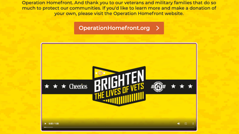 Cheerios 'Brighten the Lives of Vets' Microsite